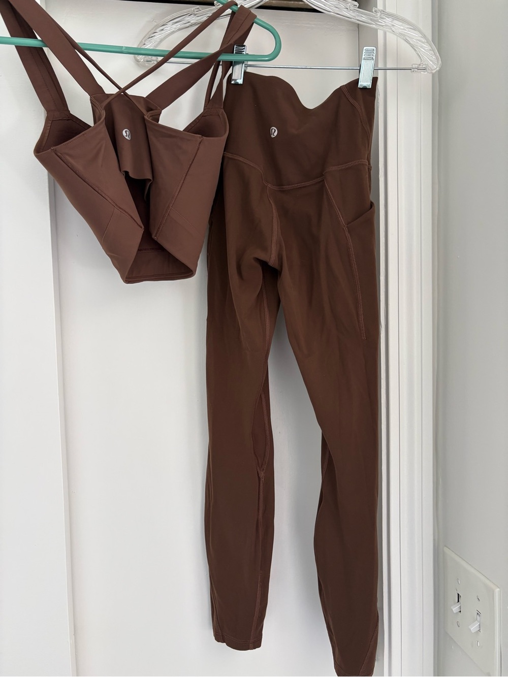 Lululemon Set Java Align Pocket Leggings 25" Size 2 Like A Cloud Longline Bra - Picture 5 of 7